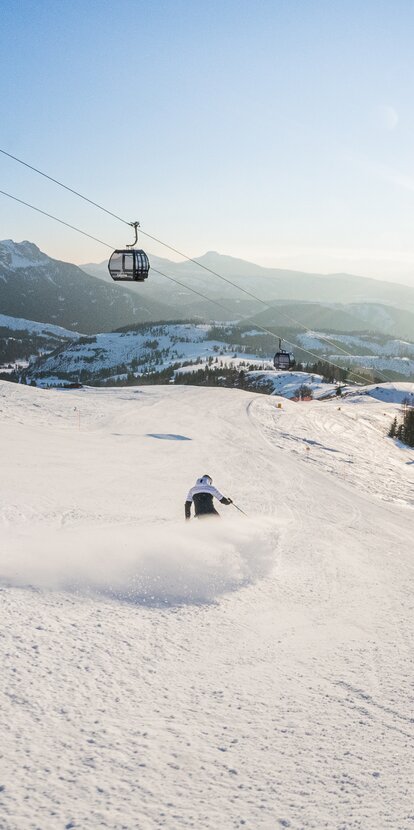 Sciatore in discesa pista Re Laurino di Carezza | © Carezza Dolomites/Harald Wisthaler