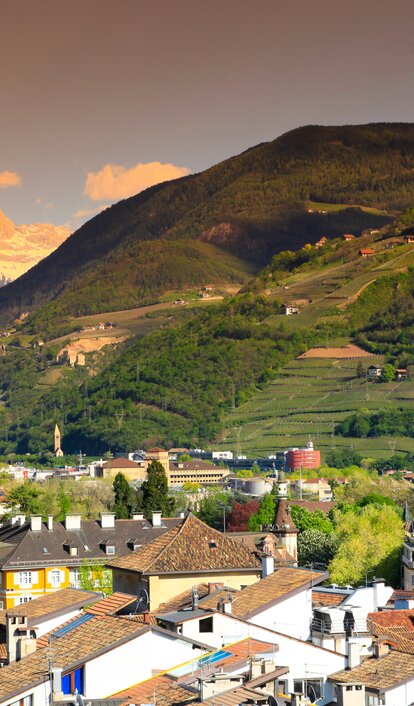 Bolzano/Bozen with view on the Rosengarten | © AST-VA Luca Ognibeni