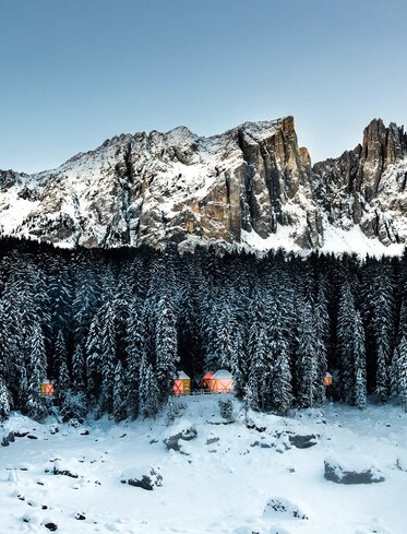Hütten Latemar Berg Winter | © Armin Mair