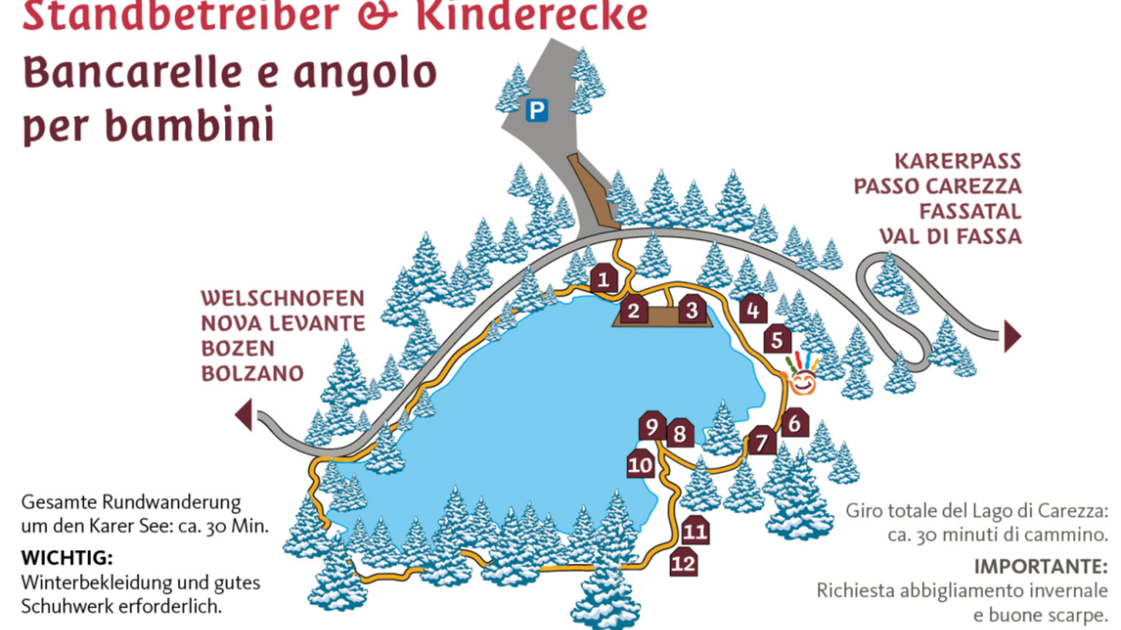 map of Christmas stands | © Tourismusverein Welschnofen - Friedl Raffeiner