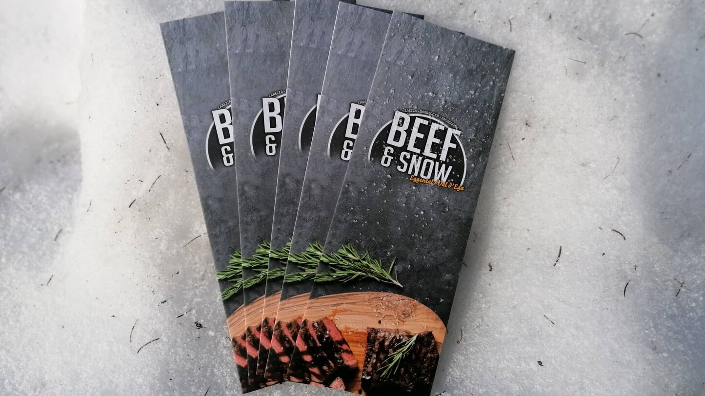 Menu cards of the culinary speciality weeks Beef & Snow in the snow | © Eggental Tourismus