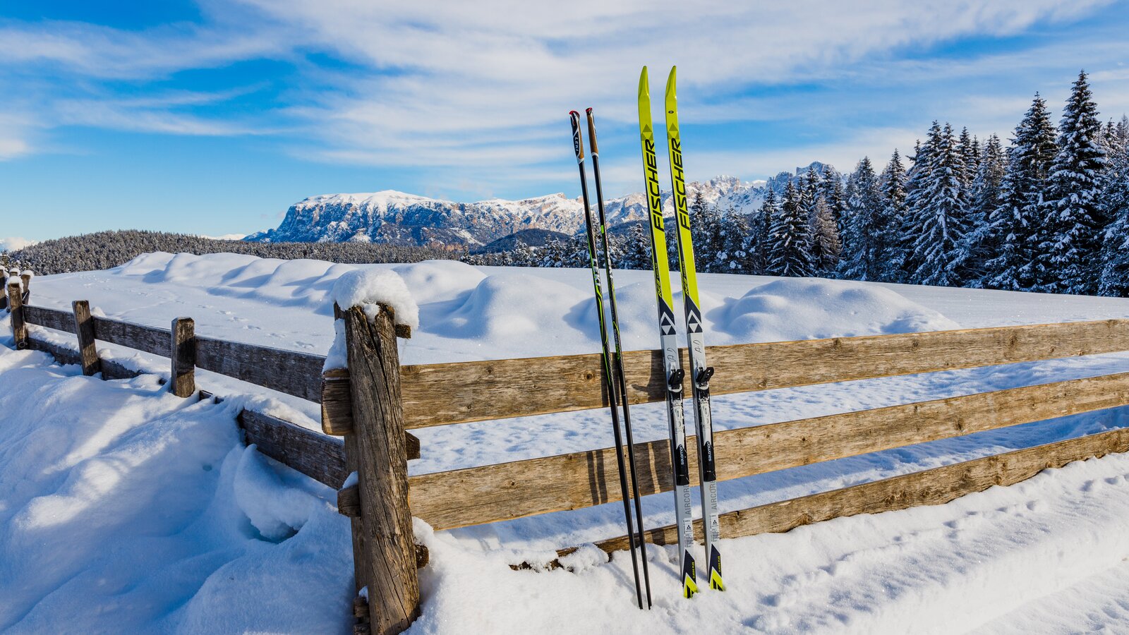 Cross-Country Skis Fence Snow Sciliar | © Eggental Tourismus/Clicktext