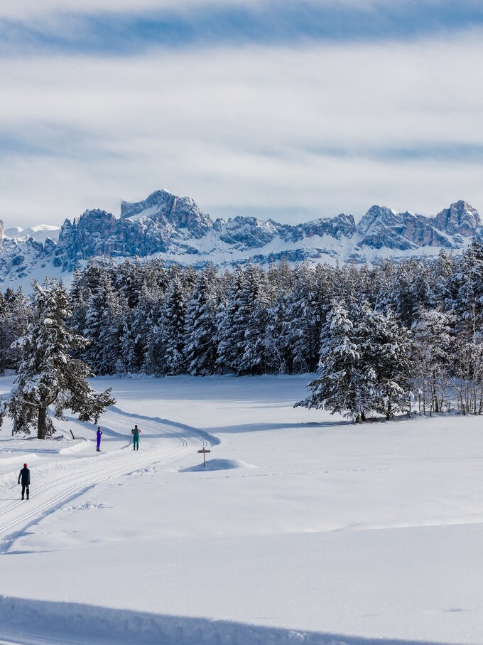 Cross-country skiing Deutschnofen snowy Rosengarten | © Clicktext