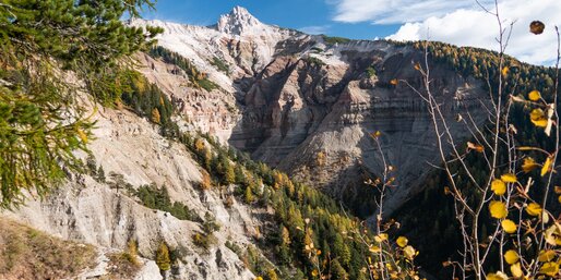 Bletterbach autunno alberi Corno Bianco | © Geoparc Bletterbach/Christian Weber