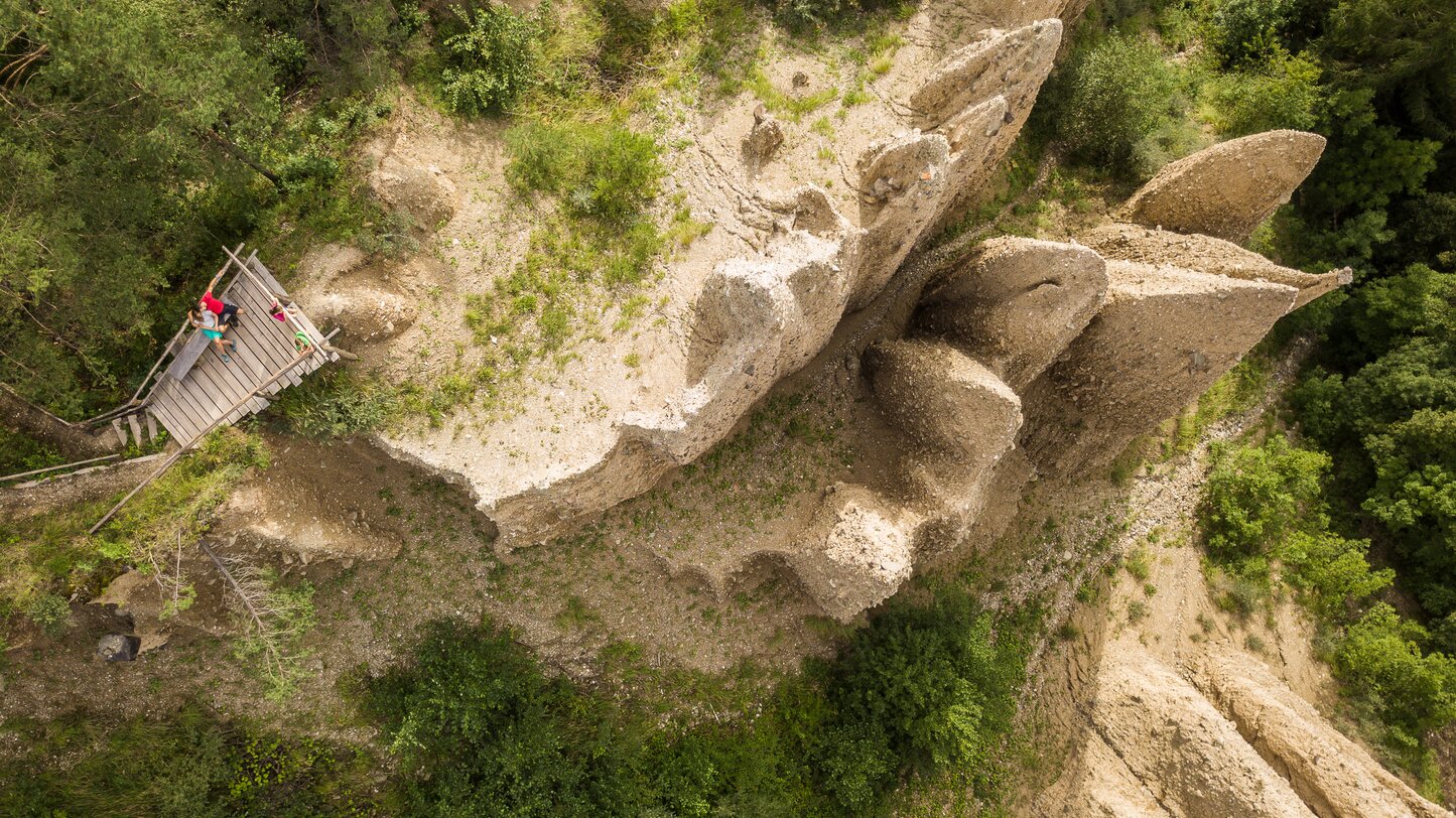 Earth pyramids Steinegg from above | © TV Steinegg/Alfred Tschager