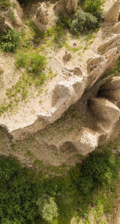 Piramidi di terra di Collepietra dall'alto | © TV Steinegg/Alfred Tschager