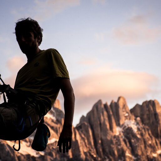 Sport Climbing, Evening Red, Latemar | © Alexandra Näckler