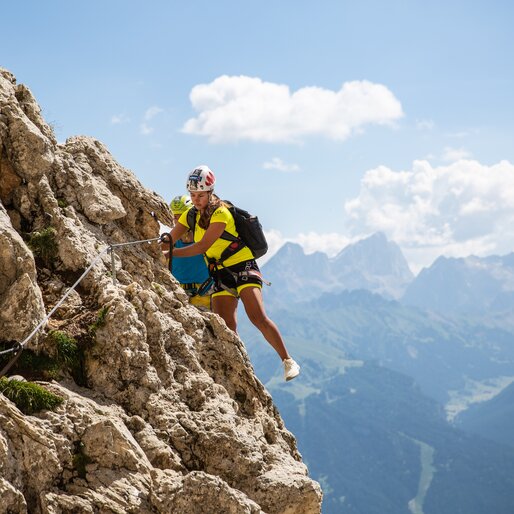 Klettsteig Aussicht Marmolada | © Eggental Tourismus/StorytellerLabs