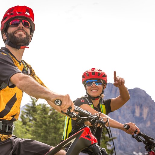 Pausa Biker Vista Catinaccio Dolomiti | © Eggental Tourismus/Jens Staudt