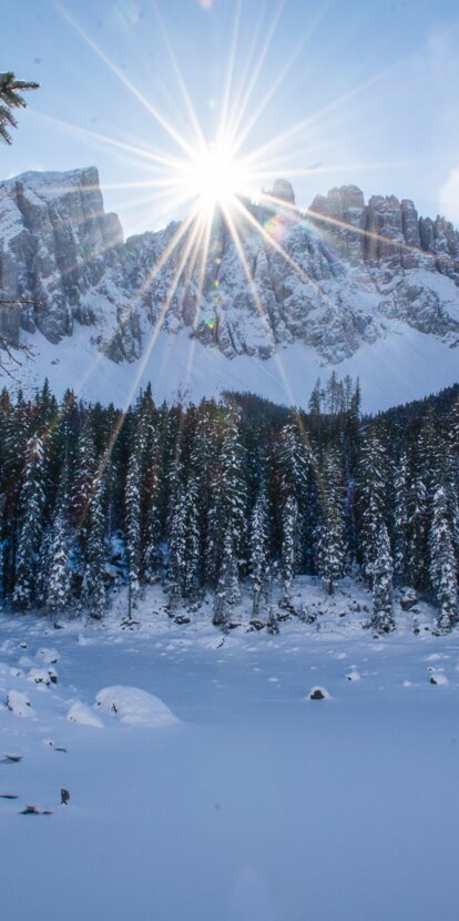 Lago Carezza ghiacciato Inverno | © Alexandra Näckler