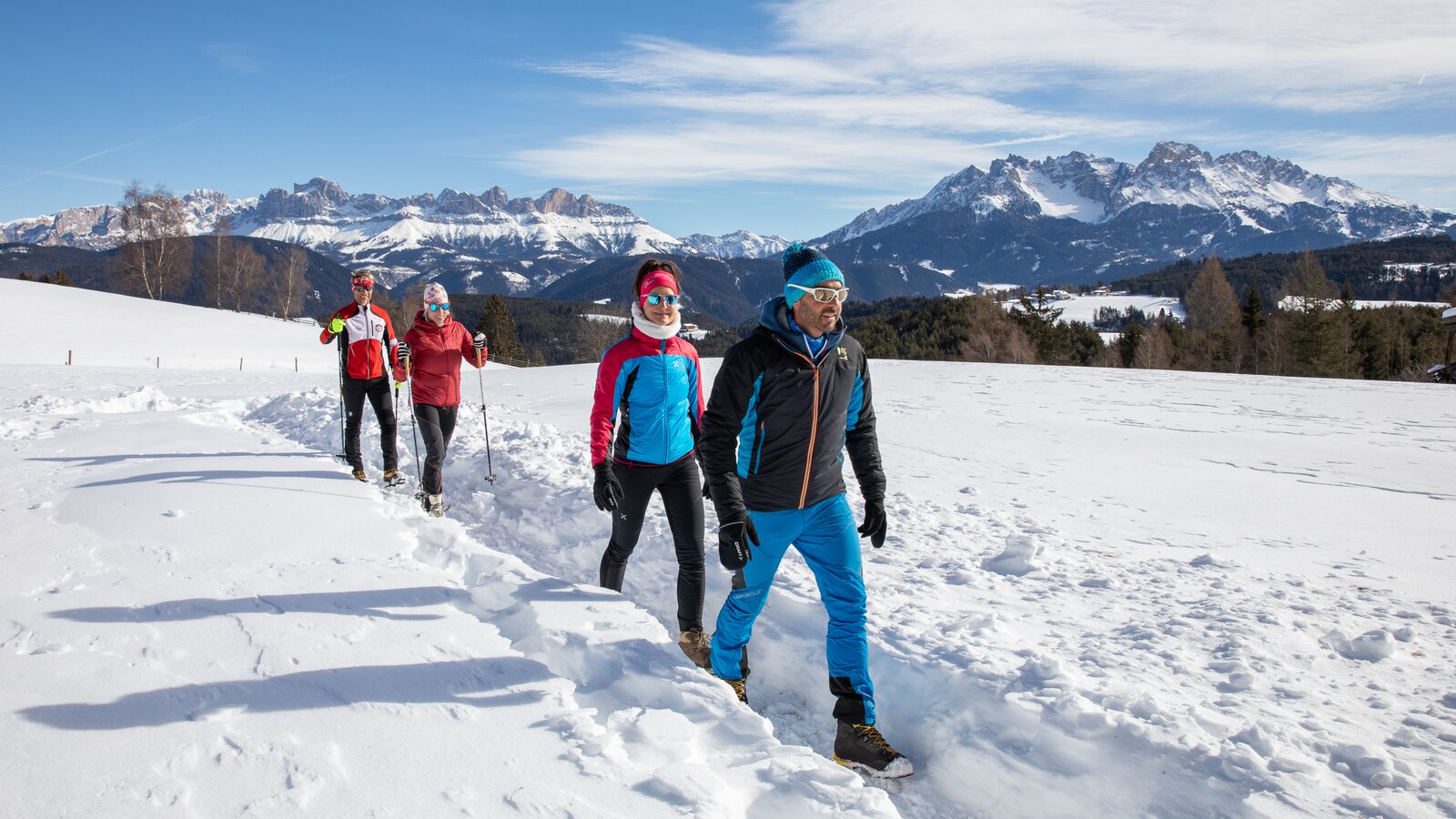 Winter hiking at the foot of the Rosengarten and Latemar mountain | © Günther Pichler