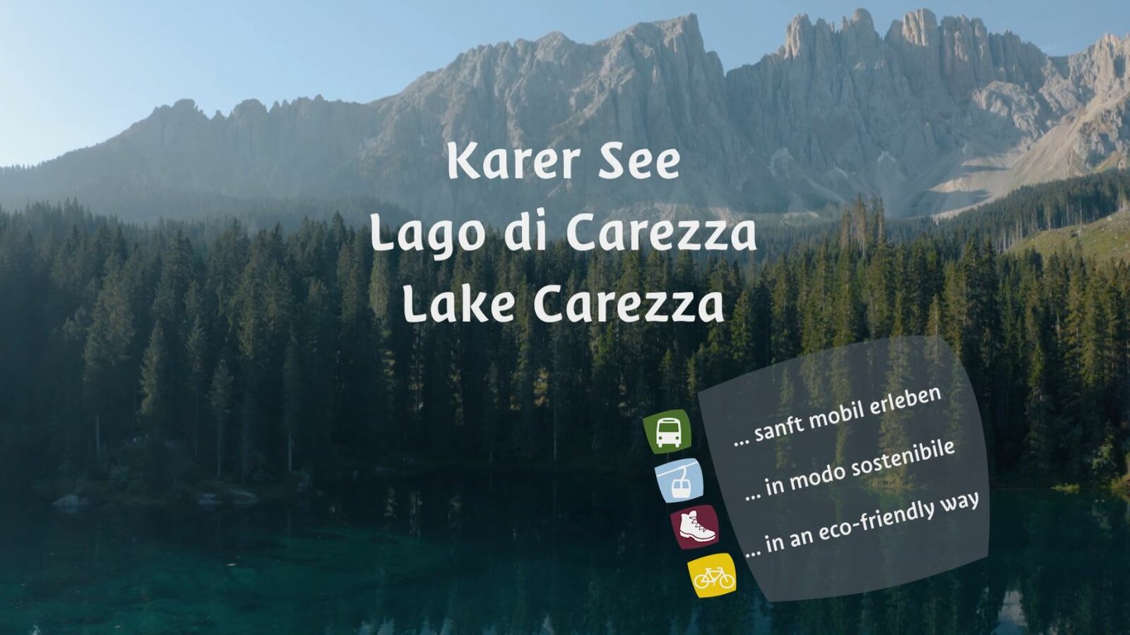 Startbild Video Erreichbarkeit Karer See ohne Auto | © Eggental Tourismus